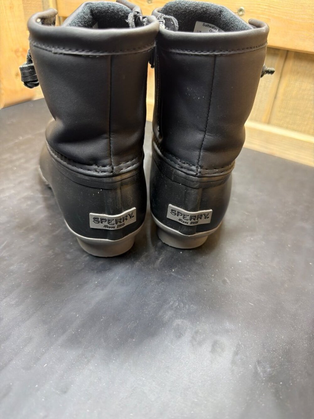 Sperry Girls 3M Saltwater Duck Boots Black Side Zip Youth EU 35 - Picture 5 of 9